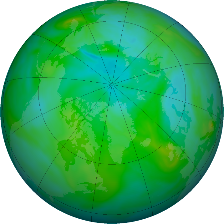 Arctic ozone map for 06 August 2007